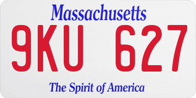 MA license plate 9KU627