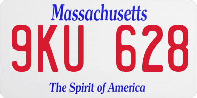 MA license plate 9KU628