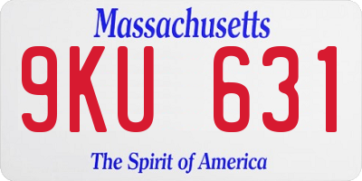 MA license plate 9KU631