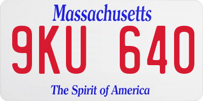 MA license plate 9KU640