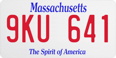 MA license plate 9KU641