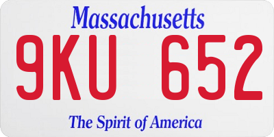 MA license plate 9KU652