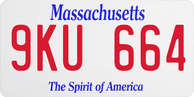 MA license plate 9KU664