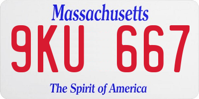 MA license plate 9KU667