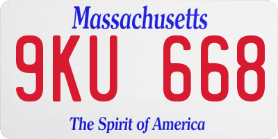 MA license plate 9KU668