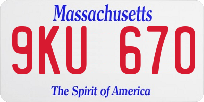 MA license plate 9KU670