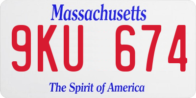 MA license plate 9KU674