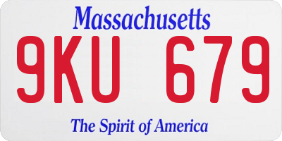 MA license plate 9KU679