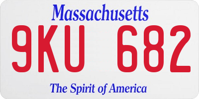 MA license plate 9KU682