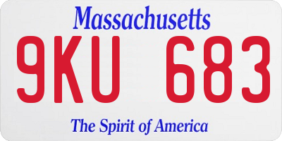 MA license plate 9KU683