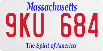 MA license plate 9KU684