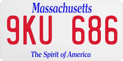 MA license plate 9KU686