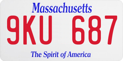 MA license plate 9KU687