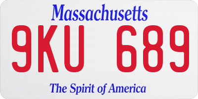 MA license plate 9KU689