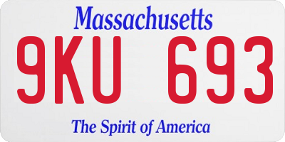 MA license plate 9KU693