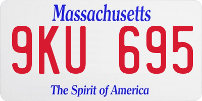MA license plate 9KU695