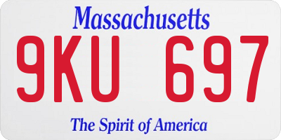 MA license plate 9KU697