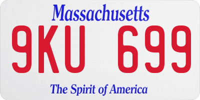 MA license plate 9KU699