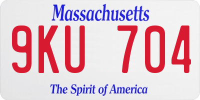 MA license plate 9KU704