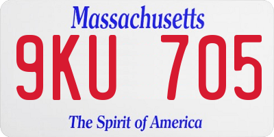 MA license plate 9KU705
