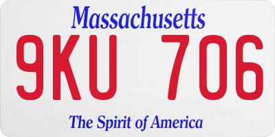 MA license plate 9KU706