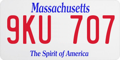 MA license plate 9KU707