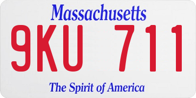 MA license plate 9KU711