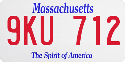 MA license plate 9KU712