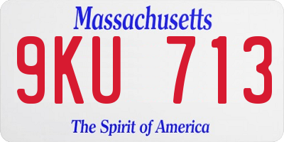 MA license plate 9KU713