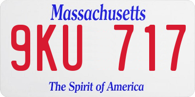 MA license plate 9KU717
