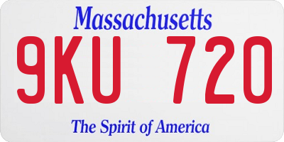 MA license plate 9KU720