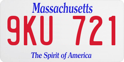 MA license plate 9KU721