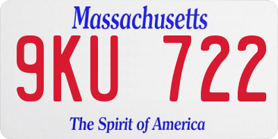 MA license plate 9KU722