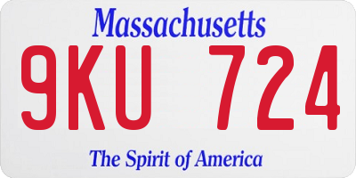 MA license plate 9KU724