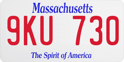 MA license plate 9KU730