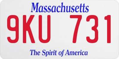 MA license plate 9KU731