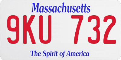 MA license plate 9KU732