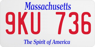 MA license plate 9KU736