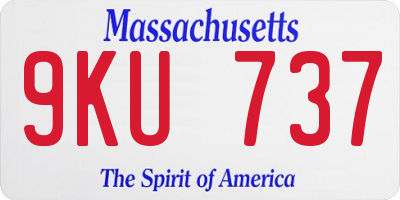 MA license plate 9KU737