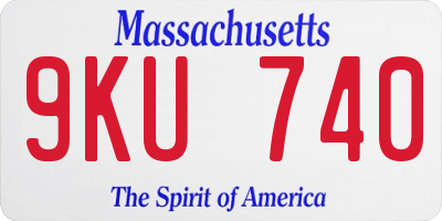 MA license plate 9KU740