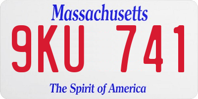 MA license plate 9KU741