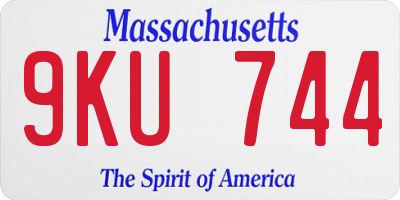MA license plate 9KU744