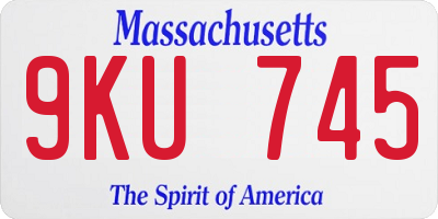 MA license plate 9KU745
