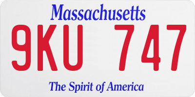 MA license plate 9KU747