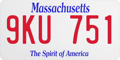 MA license plate 9KU751