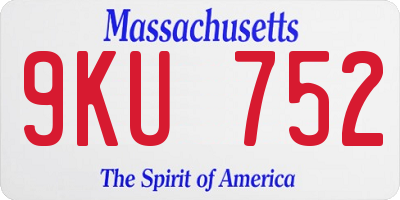 MA license plate 9KU752