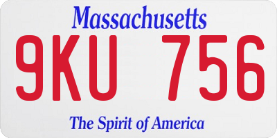 MA license plate 9KU756