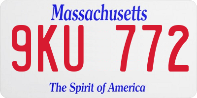 MA license plate 9KU772