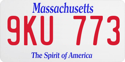 MA license plate 9KU773