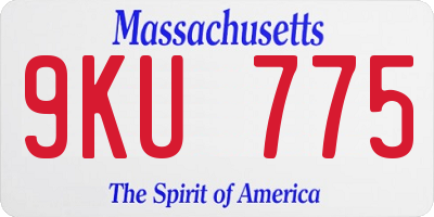MA license plate 9KU775